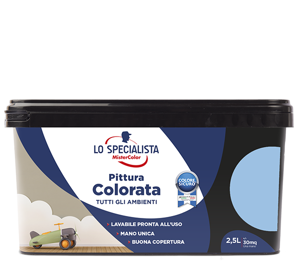 pittura colorata per interni celeste ortensia