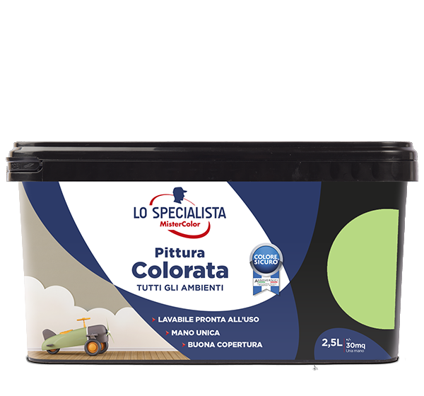 pittura colorata per interni verde lime