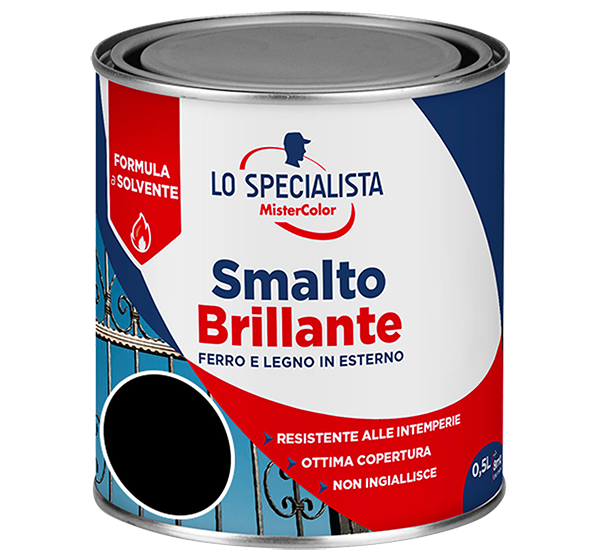 smalto brillante a solvente nero