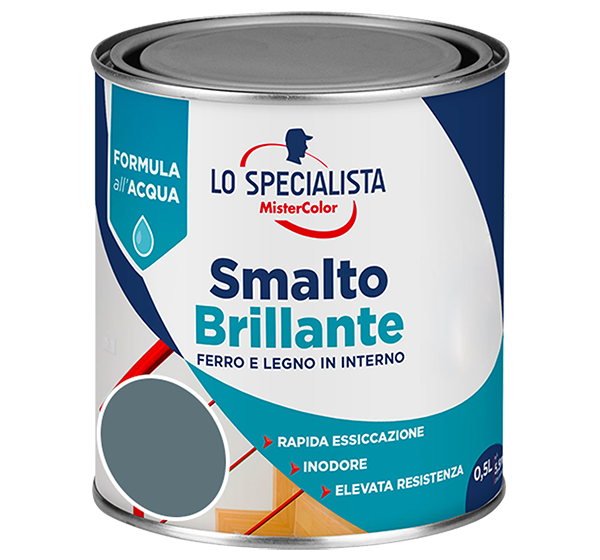 smalto brillante all' acqua grigio scuro