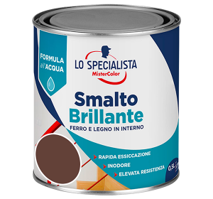 smalto brillante all'acqua marrone