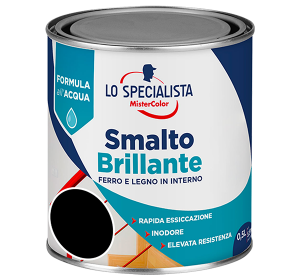 smalto brillante all'acqua nero