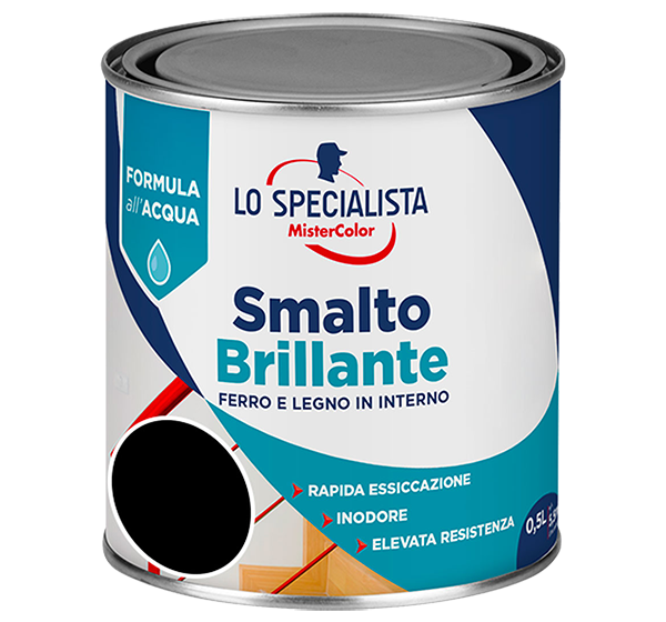 smalto brillante all'acqua nero