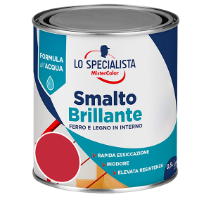 smalto brillante all'acqua rosso