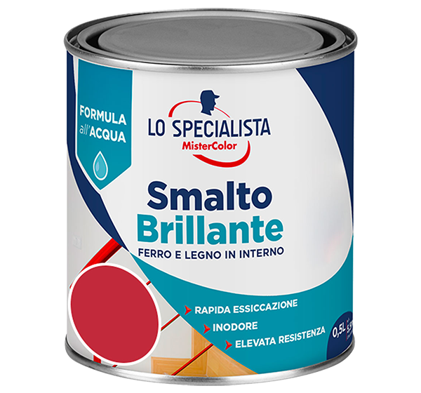 smalto brillante all'acqua rosso