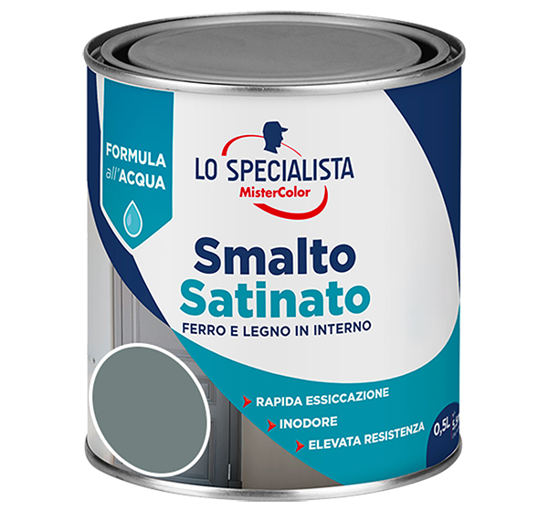 smalto satinato all'acqua grigio perla