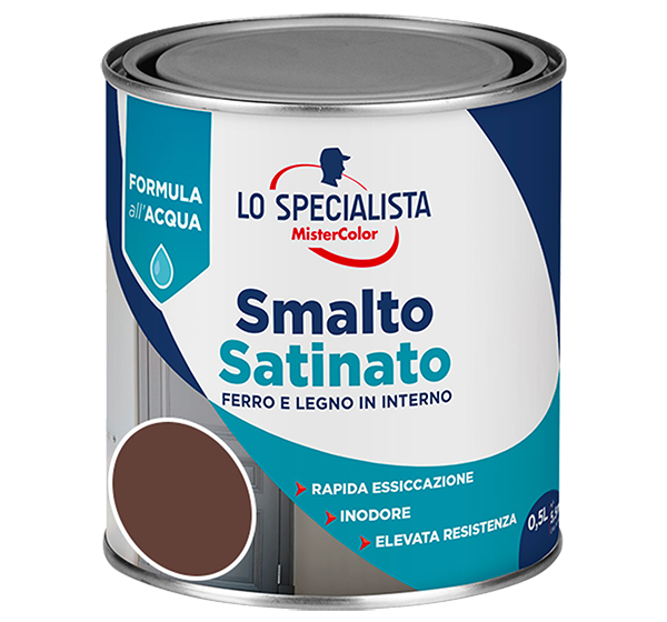 smalto satinato all'acqua marrone