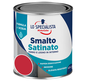 smalto satinato all'acqua rosso