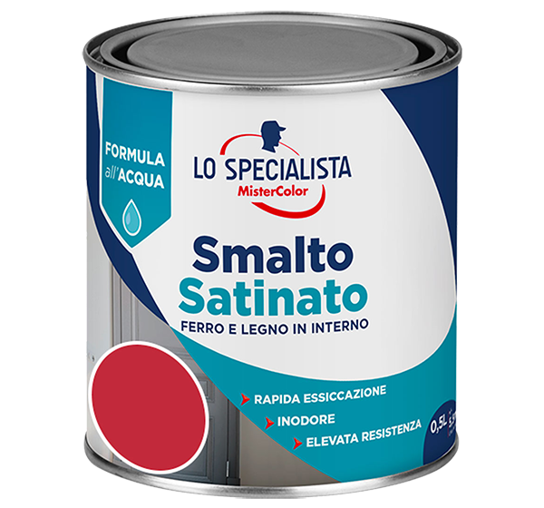 smalto satinato all'acqua rosso