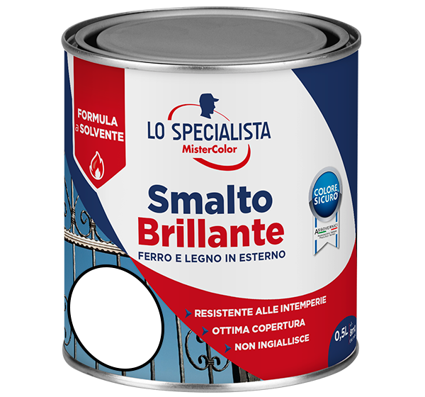 smalto brillante a solvente bianco