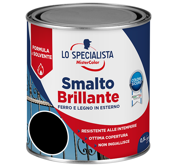 smalto brillante a solvente nero