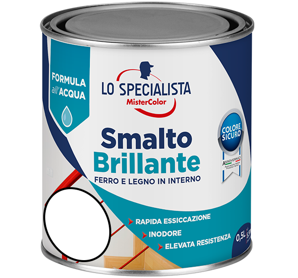 smalto brillante all'acqua bianco