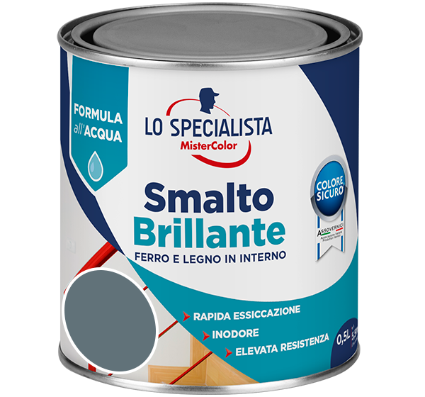 smalto brillante all'acqua grigio scuro