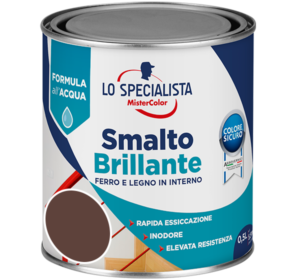 smalto brillante all'acqua marrone
