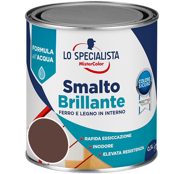 smalto brillante all'acqua marrone