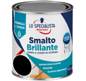 smalto brillante all'acqua nero