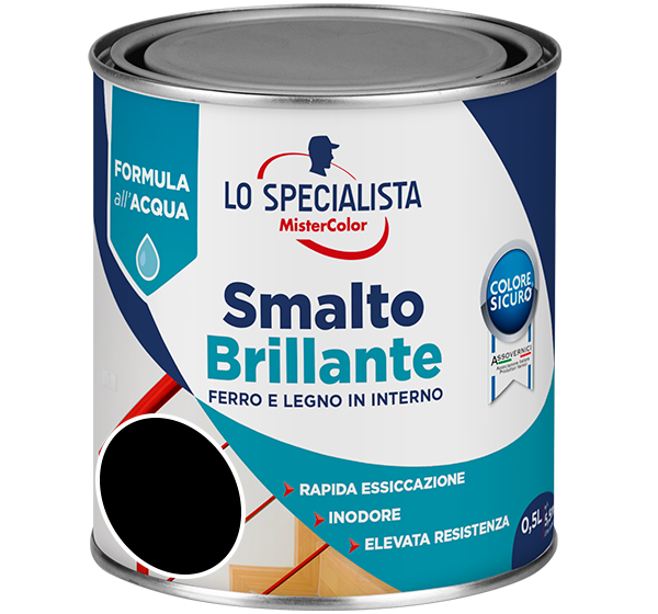 smalto brillante all'acqua nero