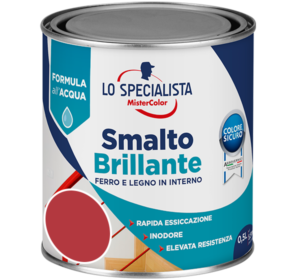 smalto brillante all'acqua rosso