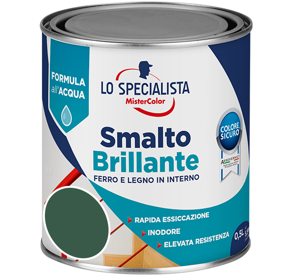 smalto brillante all'acqua verde scuro
