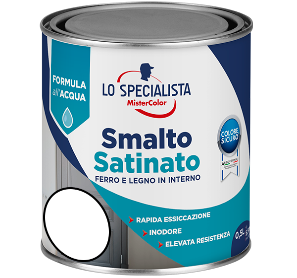 smalto satinato all'acqua bianco
