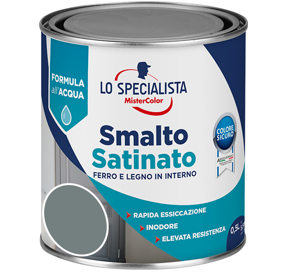 smalto satinato all'acqua grigio perla