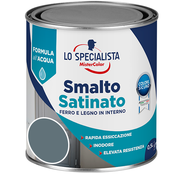 smalto satinato all'acqua grigio scuro