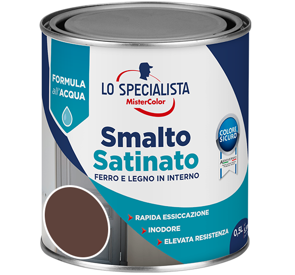smalto satinato all'acqua marrone