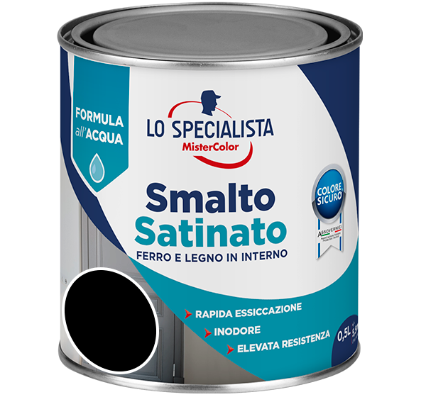 smalto satinato all'acqua nero